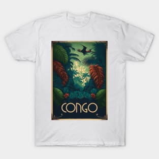 Congo Rainforest Vintage Travel Art Poster T-Shirt